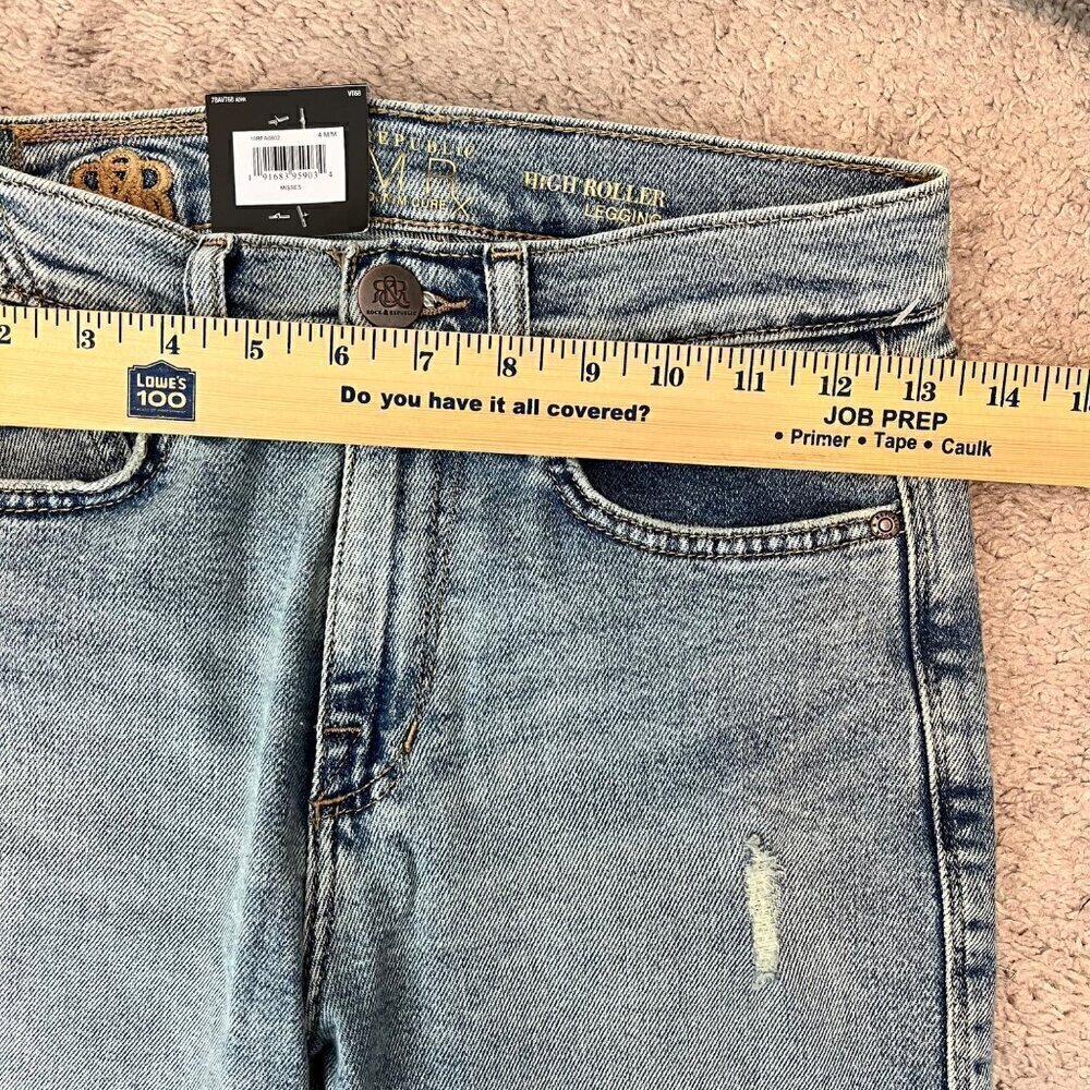 Rock & Republic Women's High Roller High Rise Skinny Jean Size 4 Blue Stretch - Picture 10 of 13